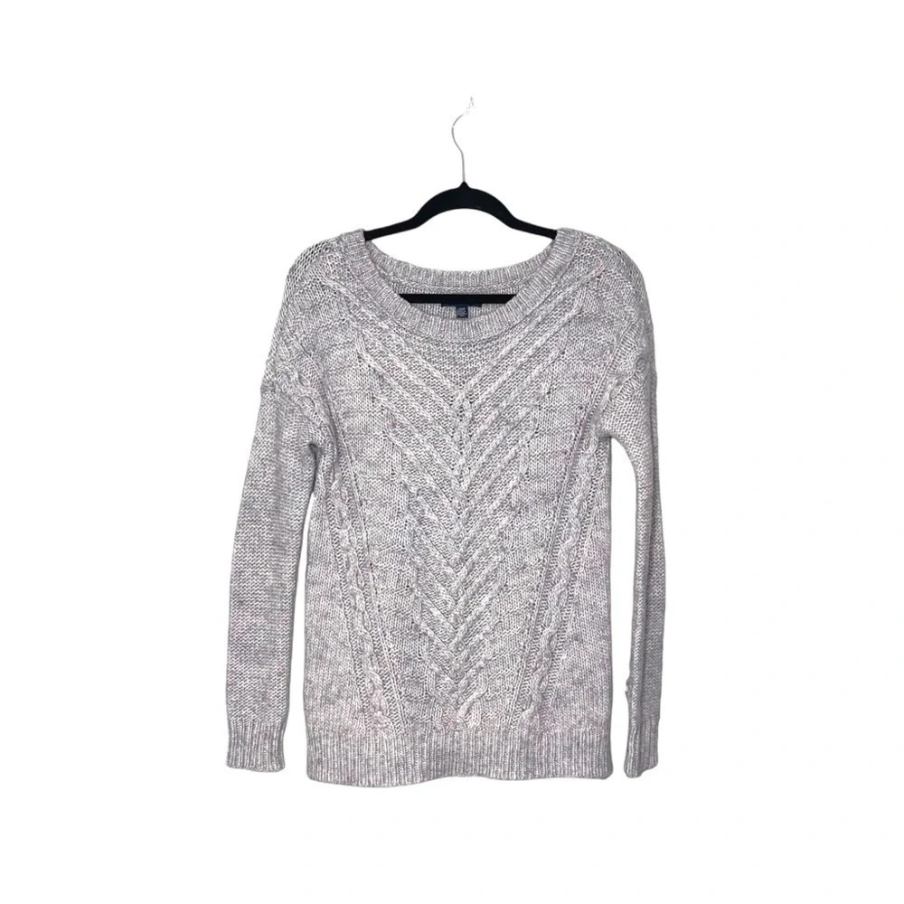 American Eagle NWOT Light Pink Marled Cable Knit Plush Sweater Xsmall Women’s